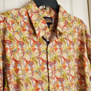 Cremieux Button Down Shirt Mens 2XB Multicolor Excellent Paisley Stretch 2XB